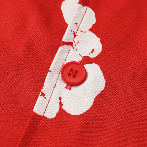 EM Sneakers Denim Tears White Cotton Wreath Short-Sleeve Shirt-386 Red