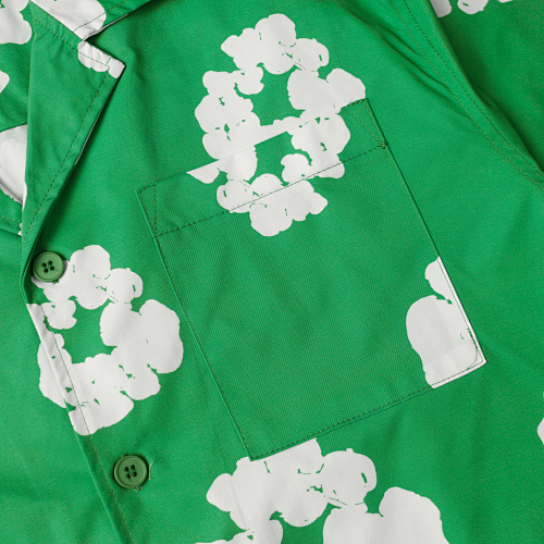 EM Sneakers Denim Tears White Cotton Wreath Short-Sleeve Shirt-386 Green