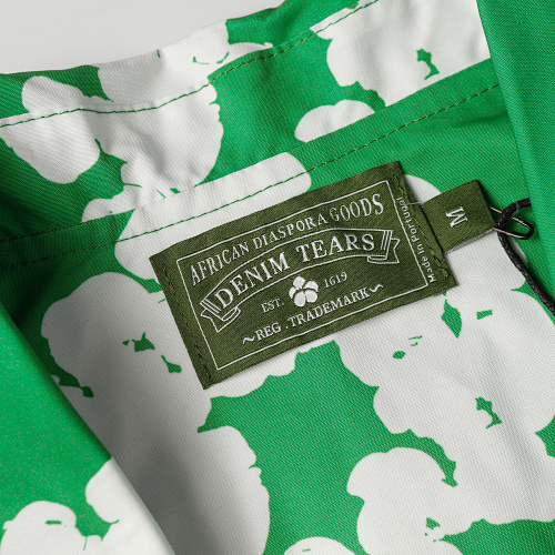 EM Sneakers Denim Tears White Cotton Wreath Short-Sleeve Shirt-386 Green