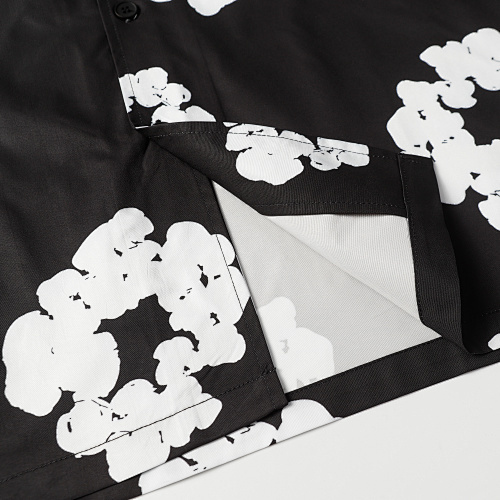 EM Sneakers Denim Tears White Cotton Wreath Short-Sleeve Shirt-386 Black