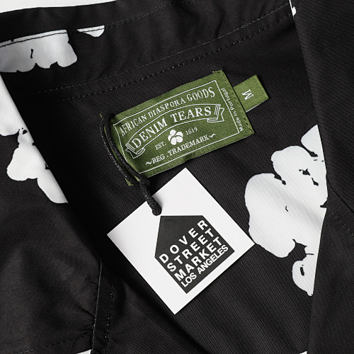 EM Sneakers Denim Tears White Cotton Wreath Short-Sleeve Shirt-386 Black