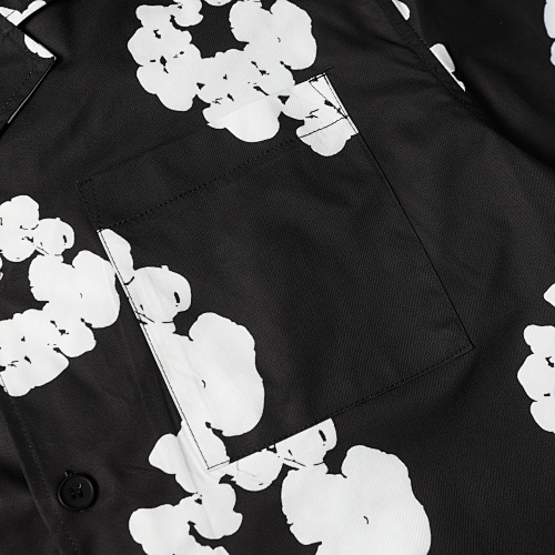 EM Sneakers Denim Tears White Cotton Wreath Short-Sleeve Shirt-386 Black