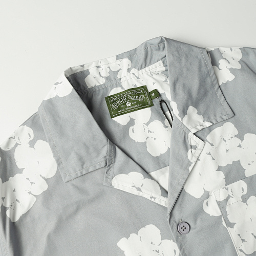 EM Sneakers Denim Tears White Cotton Wreath Short-Sleeve Shirt & Shorts Sets #386-8203 Gary