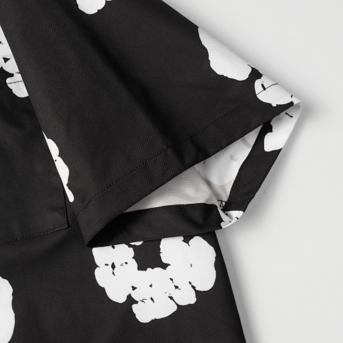 EM Sneakers Denim Tears White Cotton Wreath Short-Sleeve Shirt & Shorts Sets #386-8203 Black