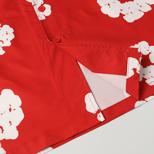 EM Sneakers Denim Tears White Cotton Wreath Short-Sleeve Shirt & Shorts Sets #386-8203 Red