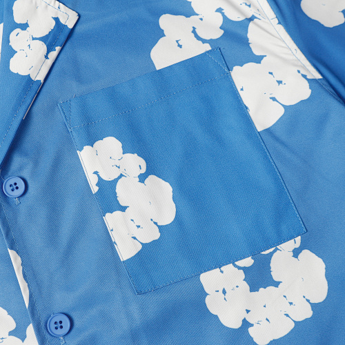 EM Sneakers Denim Tears White Cotton Wreath Short-Sleeve Shirt & Shorts Sets #386-8203 Blue