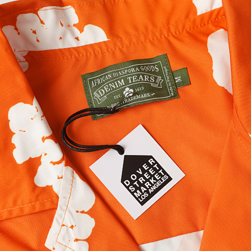 EM Sneakers Denim Tears White Cotton Wreath Short-Sleeve Shirt & Shorts Sets #386-8203 Orange