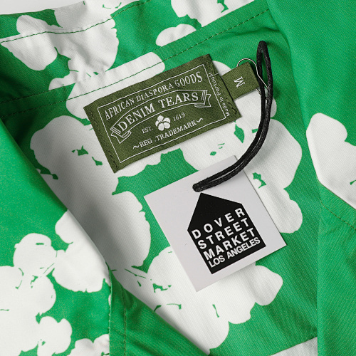 EM Sneakers Denim Tears White Cotton Wreath Short-Sleeve Shirt & Shorts Sets #386-8203 Green