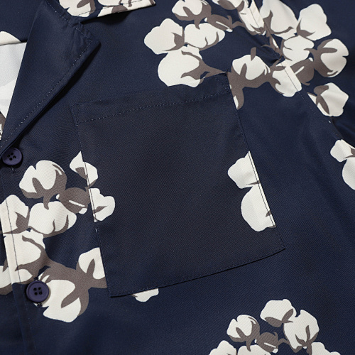 EM Sneakers Denim Tears White Cotton Wreath Short-Sleeve Shirt & Shorts Sets Navy