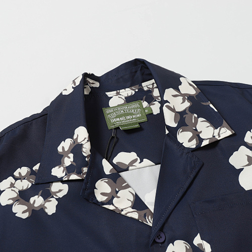 EM Sneakers Denim Tears White Cotton Wreath Short-Sleeve Shirt & Shorts Sets Navy