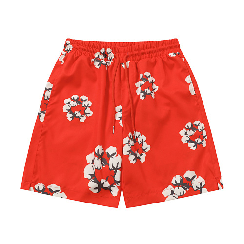 EM Sneakers Denim Tears White Cotton Wreath Short-Sleeve Shirt & Shorts Sets Red