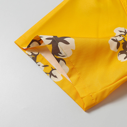 EM Sneakers Denim Tears White Cotton Wreath Short-Sleeve Shirt & Shorts Sets Yellow