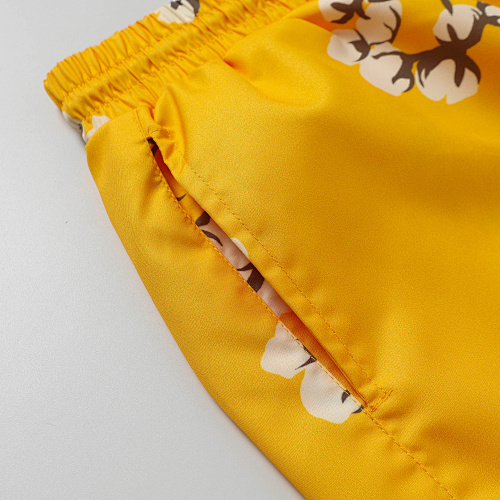 EM Sneakers Denim Tears White Cotton Wreath Short-Sleeve Shirt & Shorts Sets Yellow