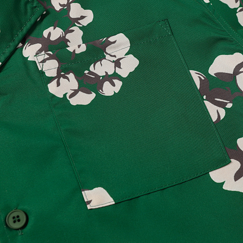 EM Sneakers Denim Tears White Cotton Wreath Short-Sleeve Shirt Green