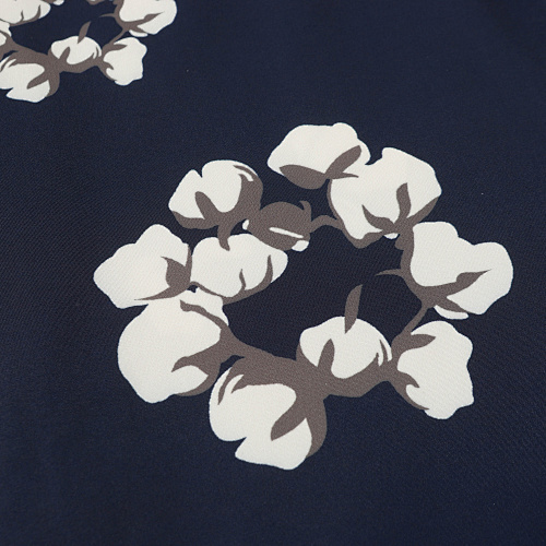 EM Sneakers Denim Tears White Cotton Wreath Short-Sleeve Shirt Navy