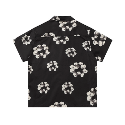 EM Sneakers Denim Tears White Cotton Wreath Short-Sleeve Shirt Black 02