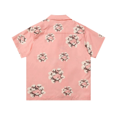 EM Sneakers Denim Tears White Cotton Wreath Short-Sleeve Shirt Pink 02