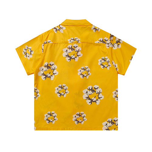 EM Sneakers Denim Tears White Cotton Wreath Short-Sleeve Shirt Yellow