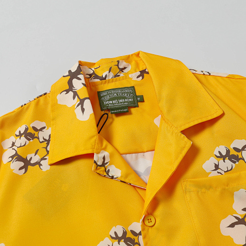 EM Sneakers Denim Tears White Cotton Wreath Short-Sleeve Shirt Yellow