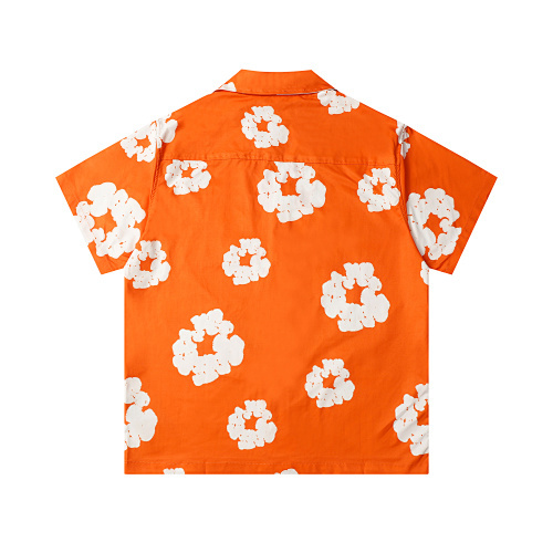 EM Sneakers Denim Tears White Cotton Wreath Short-Sleeve Shirt-386 Orange