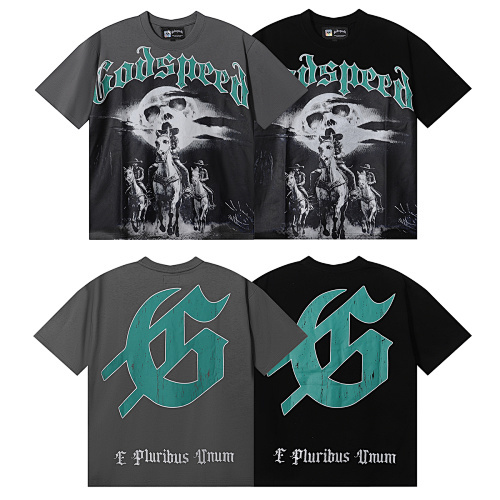 EM Sneakers Godspeed Cowboy & Steed Print T-Shirt #7001 Black /Gray