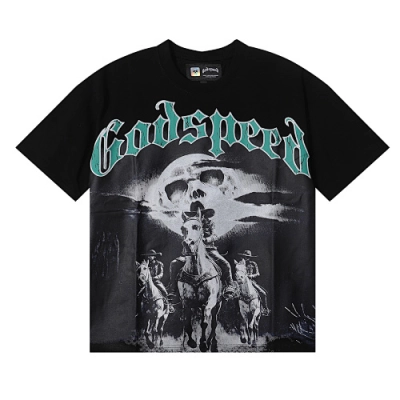 EM Sneakers Godspeed Cowboy & Steed Print T-Shirt #7001 Black /Gray 02