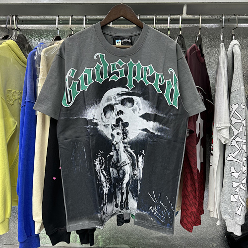 EM Sneakers Godspeed Cowboy & Steed Print T-Shirt #7001 Black /Gray