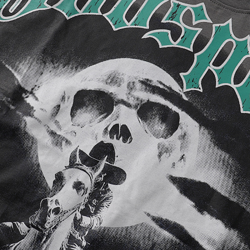 EM Sneakers Godspeed Cowboy & Steed Print T-Shirt #7001 Black /Gray