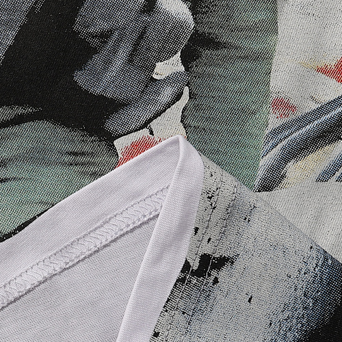 EM Sneakers Godspeed Flames of WarGraphic T-Shirt #7010 Black /White