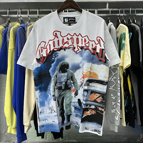 EM Sneakers Godspeed Flames of WarGraphic T-Shirt #7010 Black /White