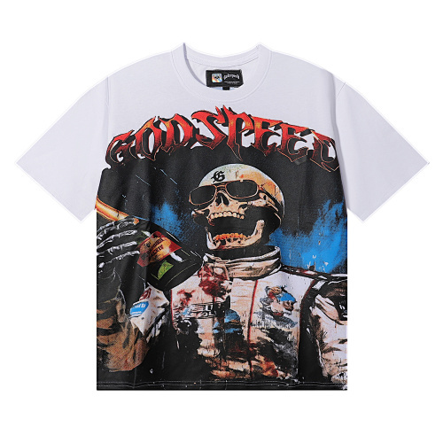 EM Sneakers Godspeed Graffiti Wall Skull Artist Print T-Shirt #7015 Black /White