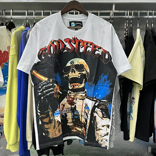 EM Sneakers Godspeed Graffiti Wall Skull Artist Print T-Shirt #7015 Black /White