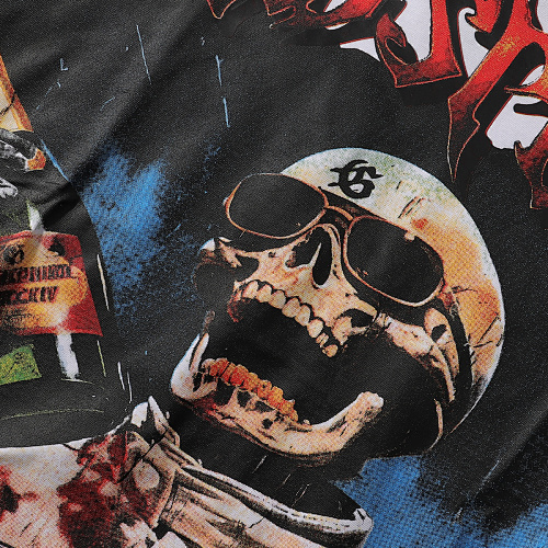 EM Sneakers Godspeed Graffiti Wall Skull Artist Print T-Shirt #7015 Black /White