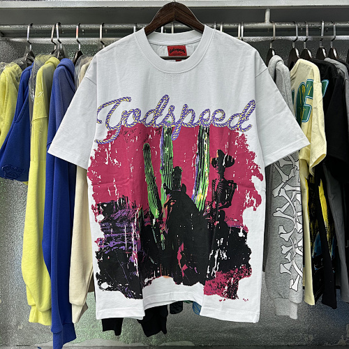 EM Sneakers Godspeed Western Skull Cowboy and Cactus Print T-Shirt #7016 Black /White