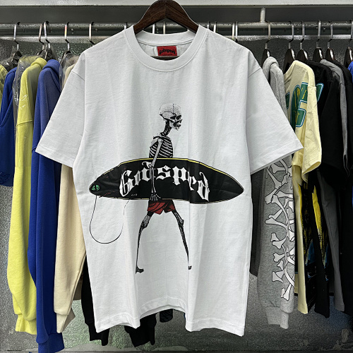 EM Sneakers GodspeedSkateboard Skull Youth Graphic T-Shirt #7018 Black /White /Apricot