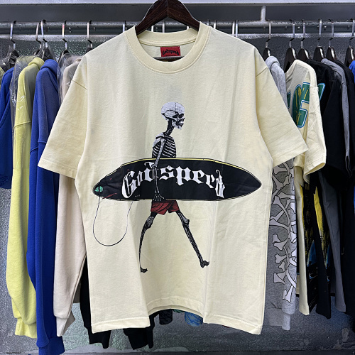 EM Sneakers GodspeedSkateboard Skull Youth Graphic T-Shirt #7018 Black /White /Apricot