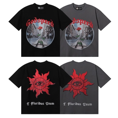 EM Sneakers Godspeed Streetscape Rose Print T-Shirt #7019 Black /Gray 01