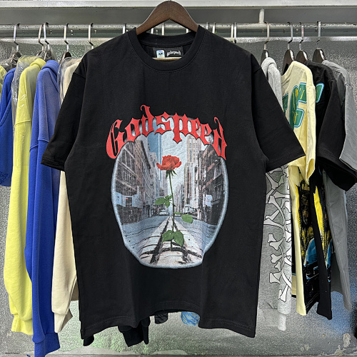 EM Sneakers Godspeed Streetscape Rose Print T-Shirt #7019 Black /Gray
