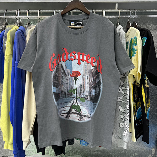 EM Sneakers Godspeed Streetscape Rose Print T-Shirt #7019 Black /Gray