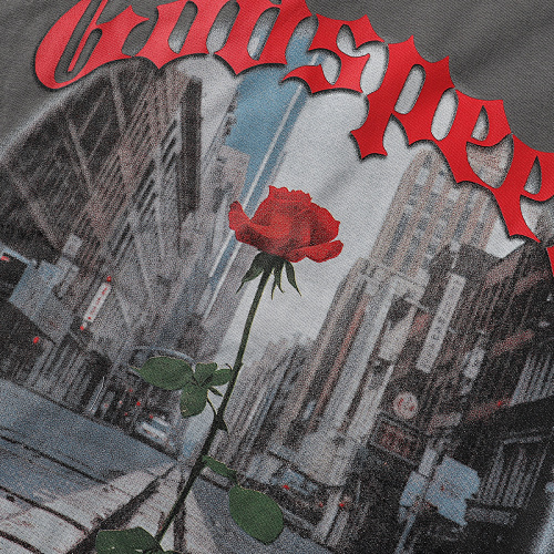 EM Sneakers Godspeed Streetscape Rose Print T-Shirt #7019 Black /Gray