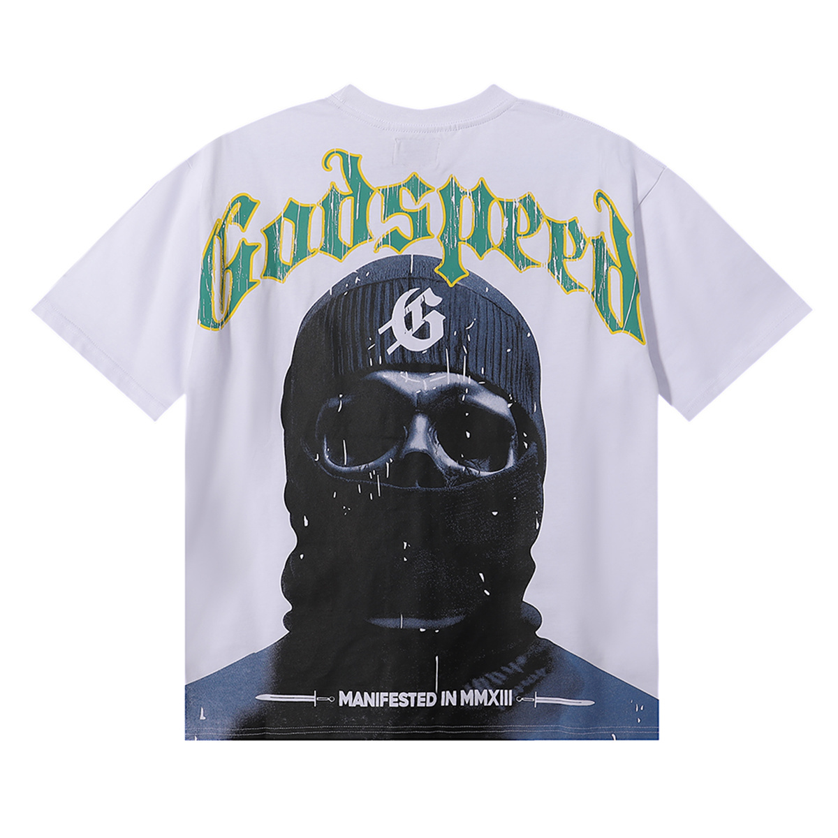 EM Sneakers Godspeed Masked Figure Print T-Shirt #7010 Black /White /Apricot