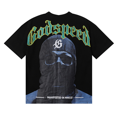 EM Sneakers Godspeed Masked Figure Print T-Shirt #7010 Black /White /Apricot