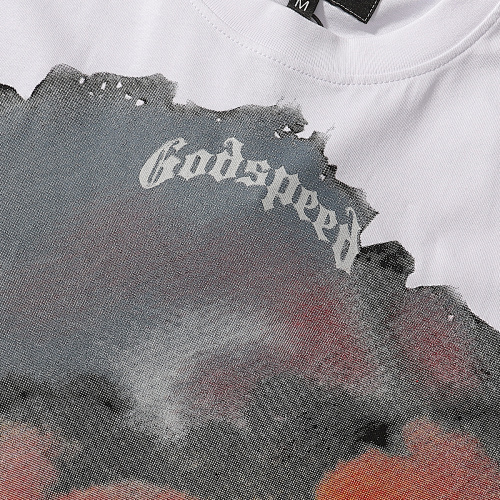 EM Sneakers Godspeed Los Angeles Hollywood Hills Wildfire Print T-Shirt #7006 Black /White