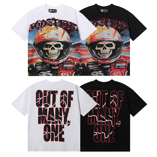 EM Sneakers Godspeed Skull Astronaut Print T-Shirt #7009 Black /White