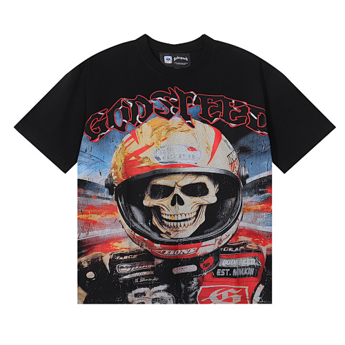 EM Sneakers Godspeed Skull Astronaut Print T-Shirt #7009 Black /White