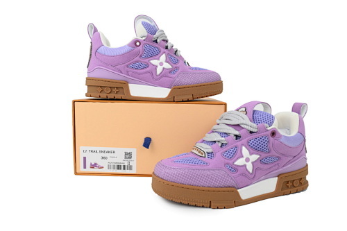 EM Sneakers Louis Vuitton LV Skate Purple and White