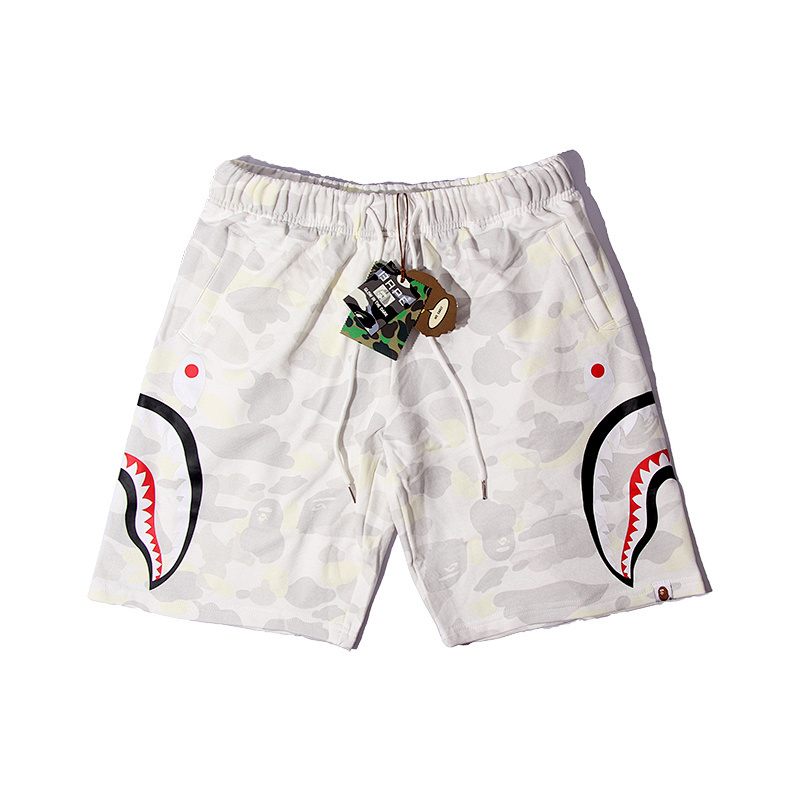 EM Sneakers BAPE Camouflage Shark Shorts #8609 White /Black