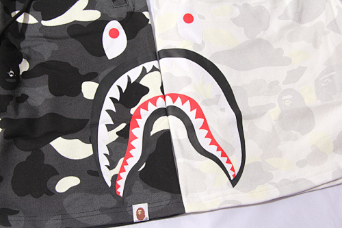 EM Sneakers BAPE Camouflage Shark Shorts #8609 White /Black