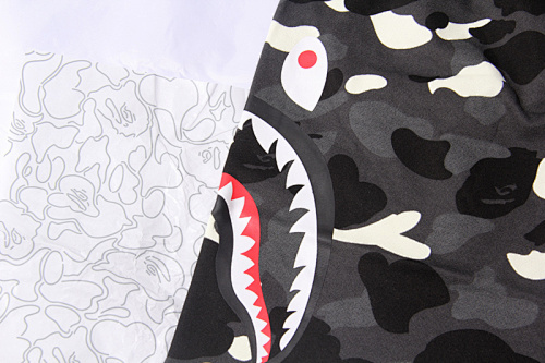 EM Sneakers BAPE Camouflage Shark Shorts #8609 White /Black