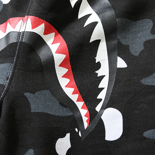 EM Sneakers BAPE City Shark Camo Sweat Shorts Black #505